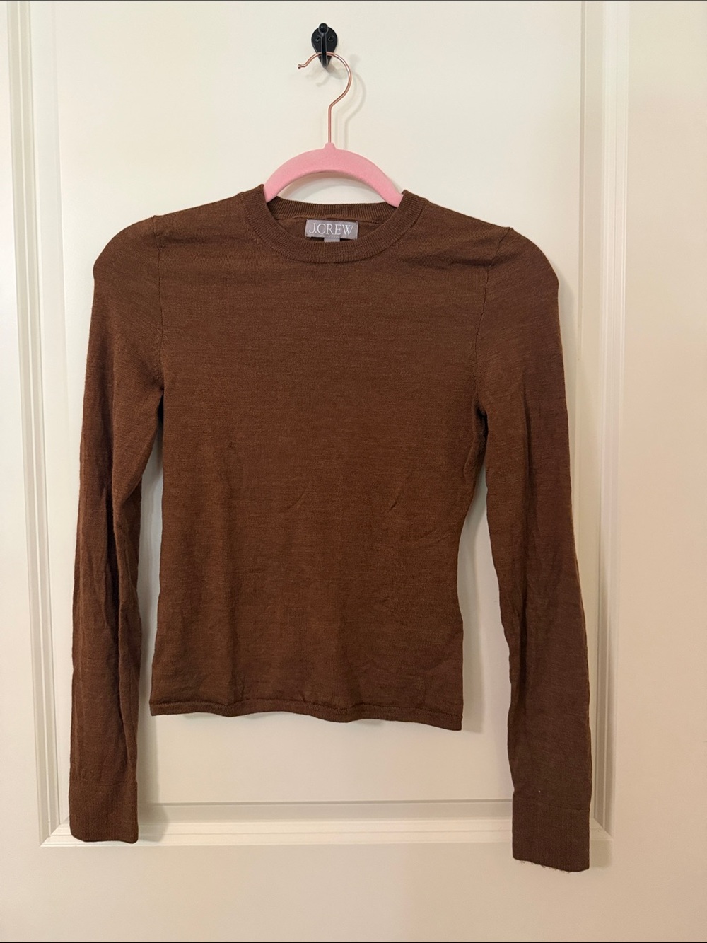 J.Crew 100% Merino Wool Sweater XS Chocolate Brown Crewneck